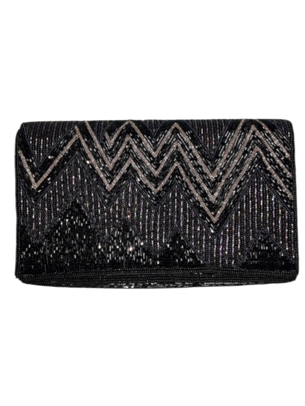 Carla Marchi Zigzag Beaded Clutch Crossbody Shoulder Bag